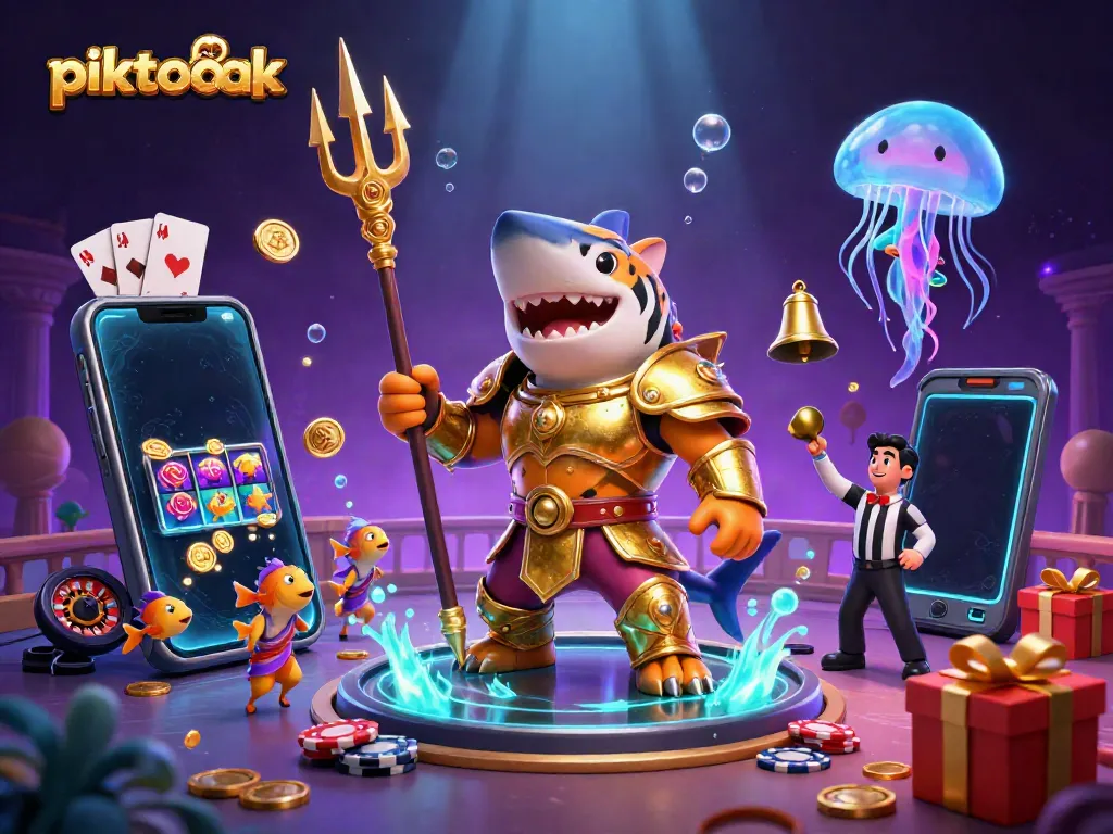 Experience excitement with piktotoapk's vibrant underwater colosseum action featuring dynamic gambling elements.