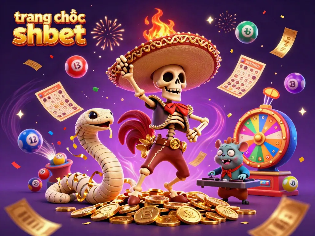 Experience excitement at the trang chủ shbet with vibrant colors, joyful characters, and dynamic casino elements.