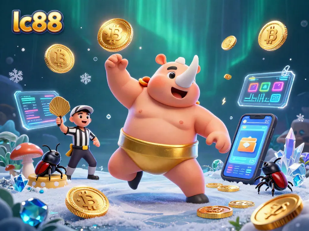 Engage with lc88's vibrant gaming world as a rhinoceros beetle champion triumphs, showering golden coins.