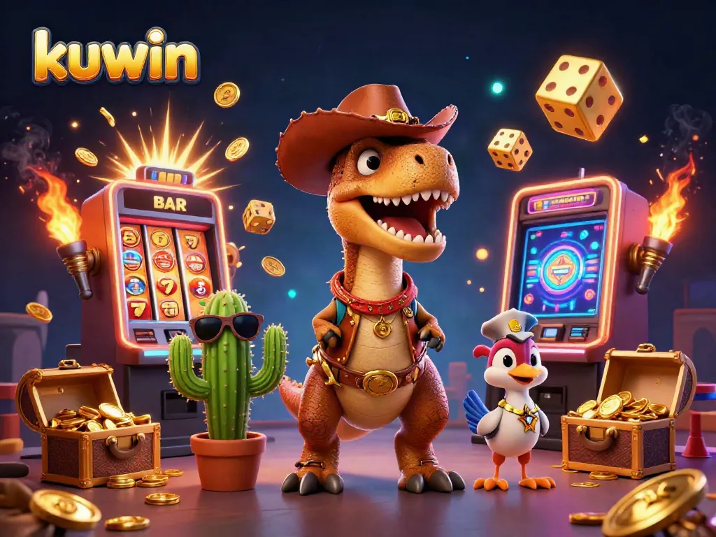 Experience thrilling gameplay with kuwin featuring a vibrant 3D casino scene full of dynamic elements and characters.