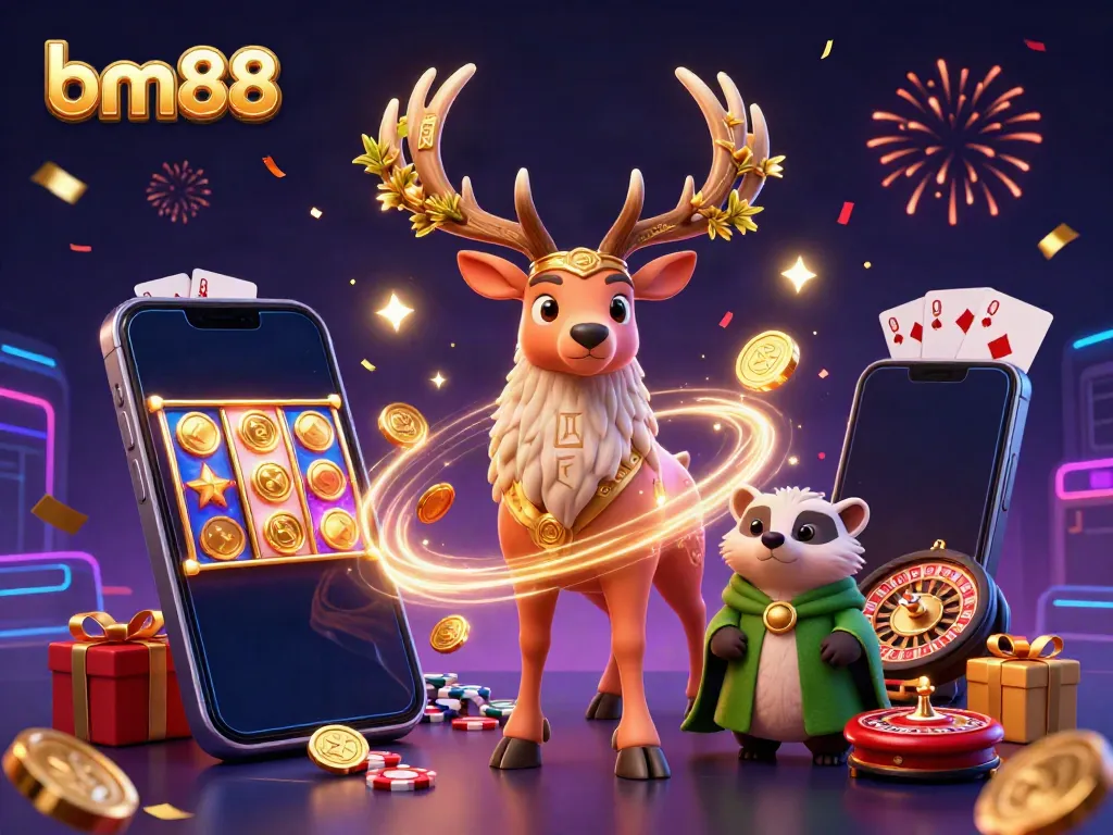 Experience thrilling gaming at bm88 with vibrant, interactive casino characters and exciting game elements.