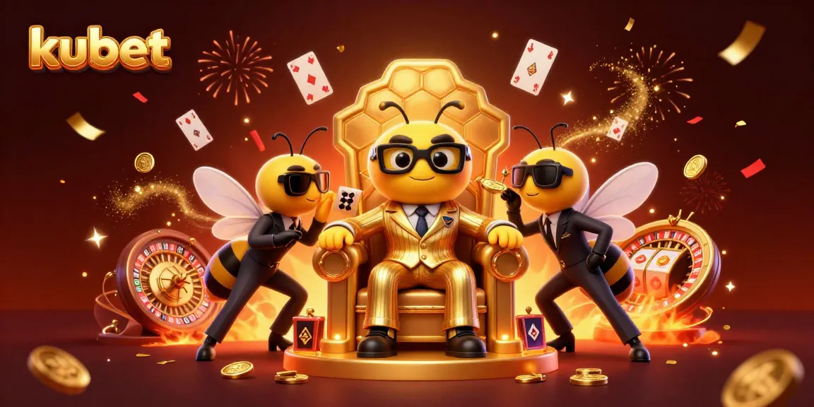 Engage in thrilling kubet casino action with an animated bumblebee mob boss and vibrant gaming elements.