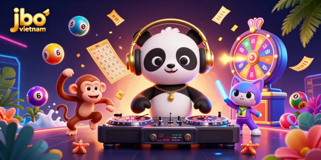 Experience the excitement of jbo vietnam with vibrant gambling elements and lively characters in action.