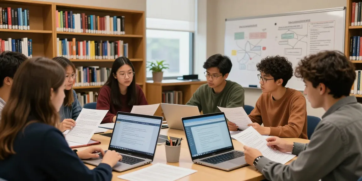 Students researching replacement academic documents UK in a collaborative library setting.