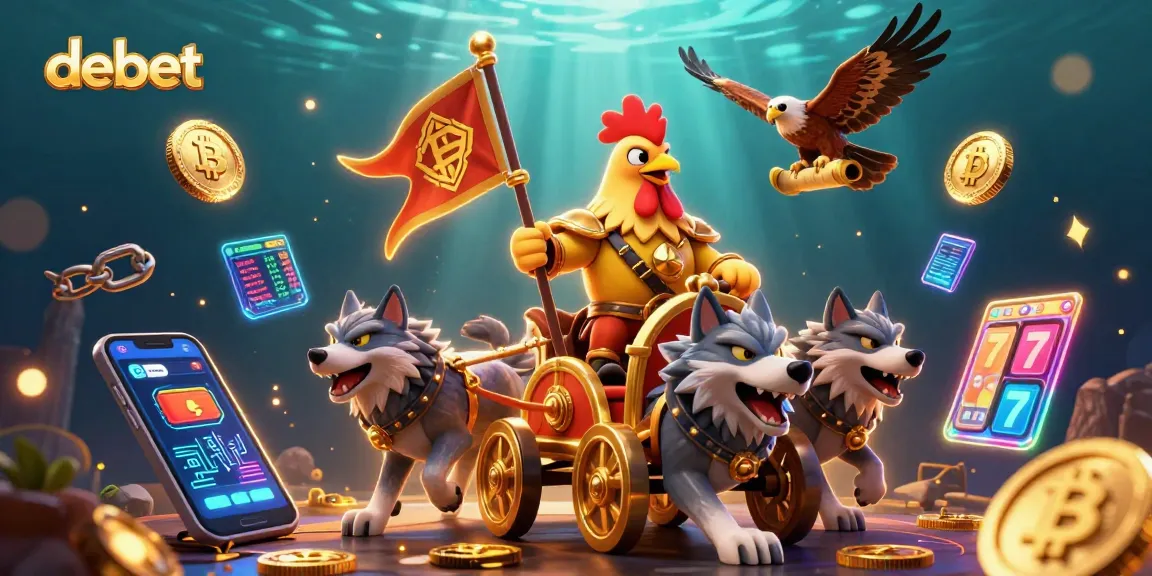 Engage with debet's thrilling slots and crypto wins in an action-packed casino scene.