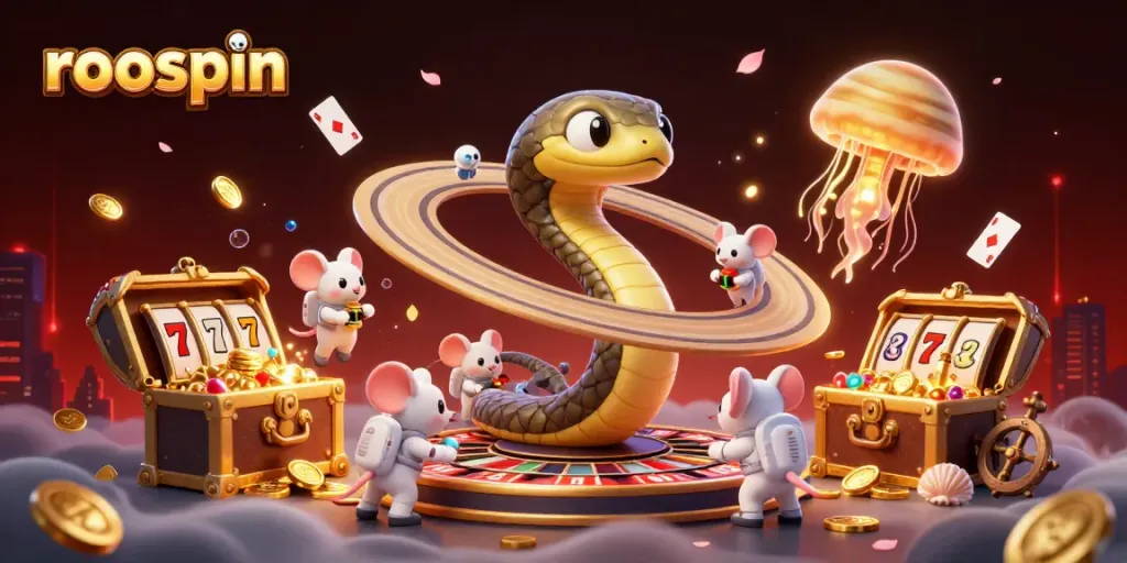 Experience thrilling gameplay at roospin with a vibrant scene of fortune, featuring unique casino elements.