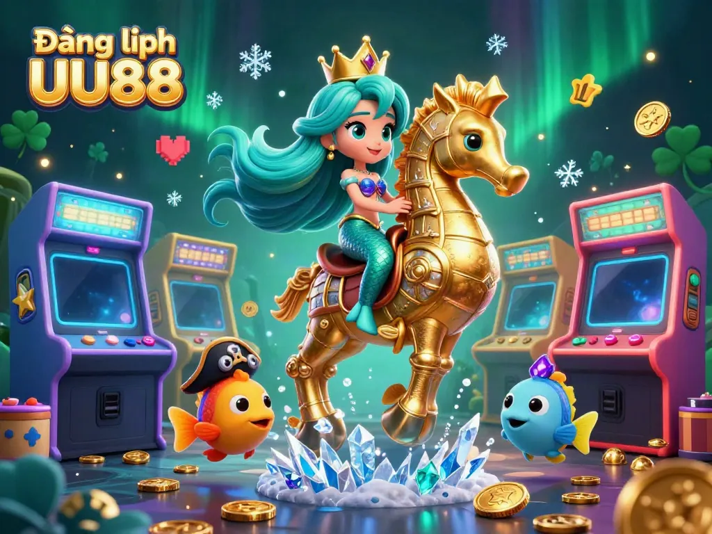 Access your account quickly with Đăng nhập UU88 in a vibrant underwater casino scene.