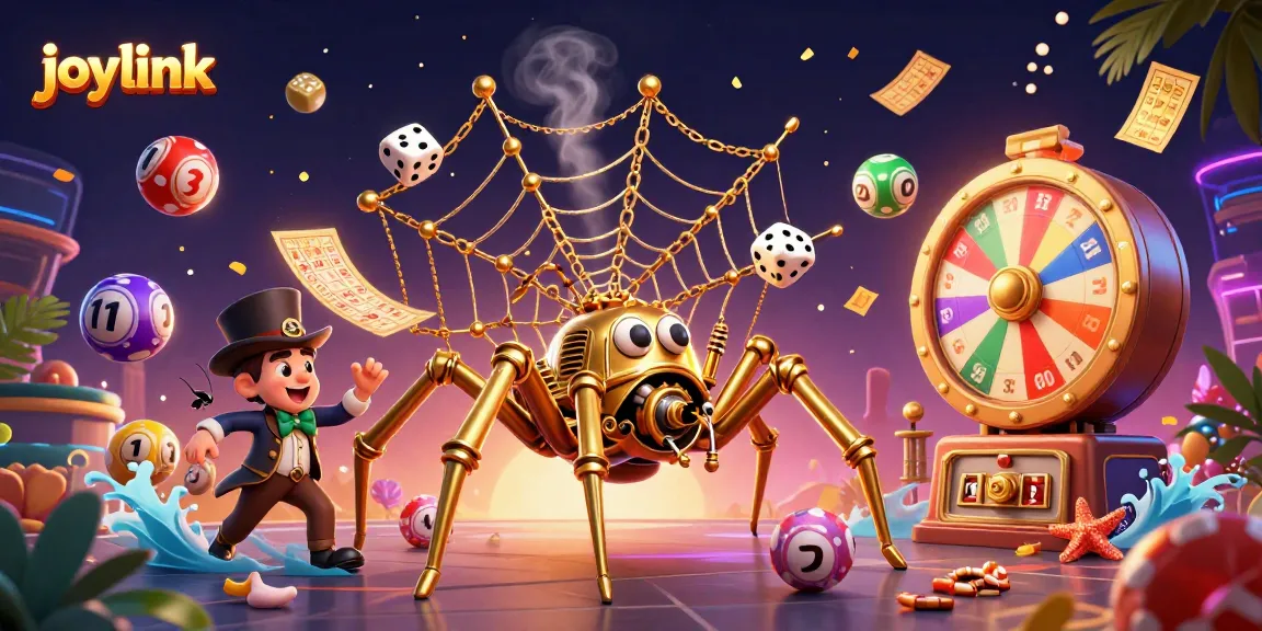 Engage with joylink's lively steampunk-themed casino illustration featuring vibrant gaming elements.