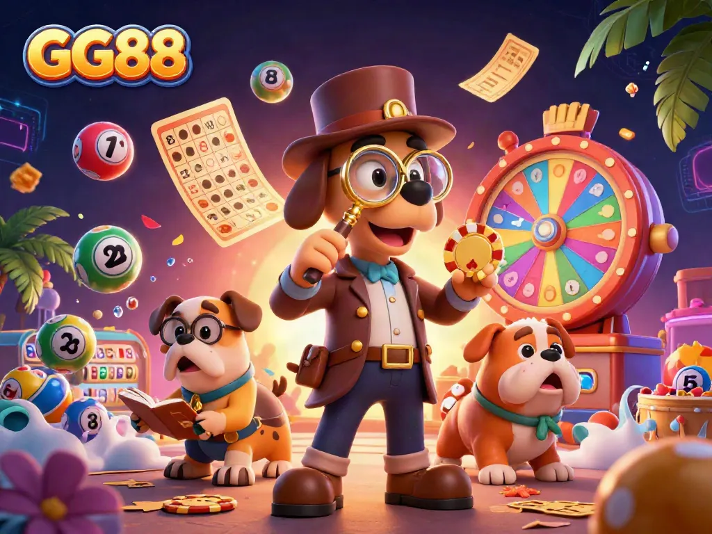 Engage in thrilling gameplay with GG88's vibrant casino atmosphere filled with colorful lottery elements.