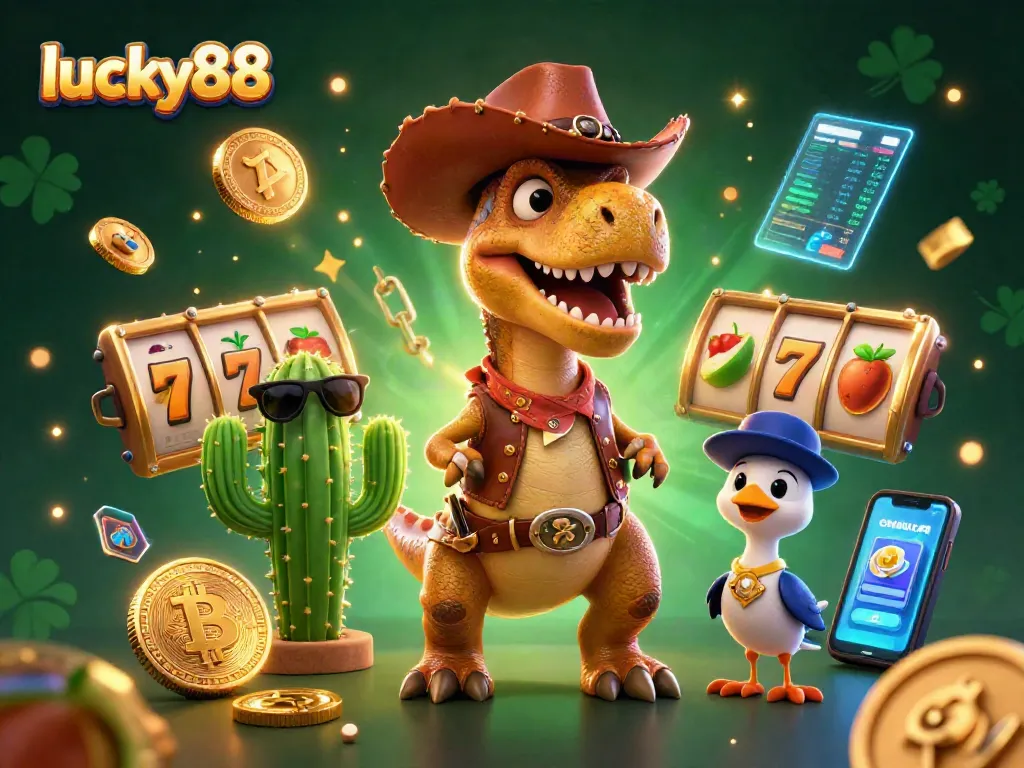 Spin the lucky88 slots with animated characters and vibrant casino-themed elements.