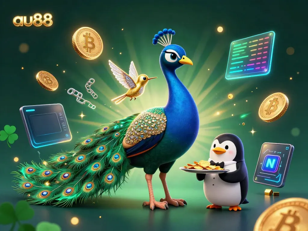 Experience thrilling gaming with au88 featuring vibrant casino-themed characters and cryptocurrency elements.