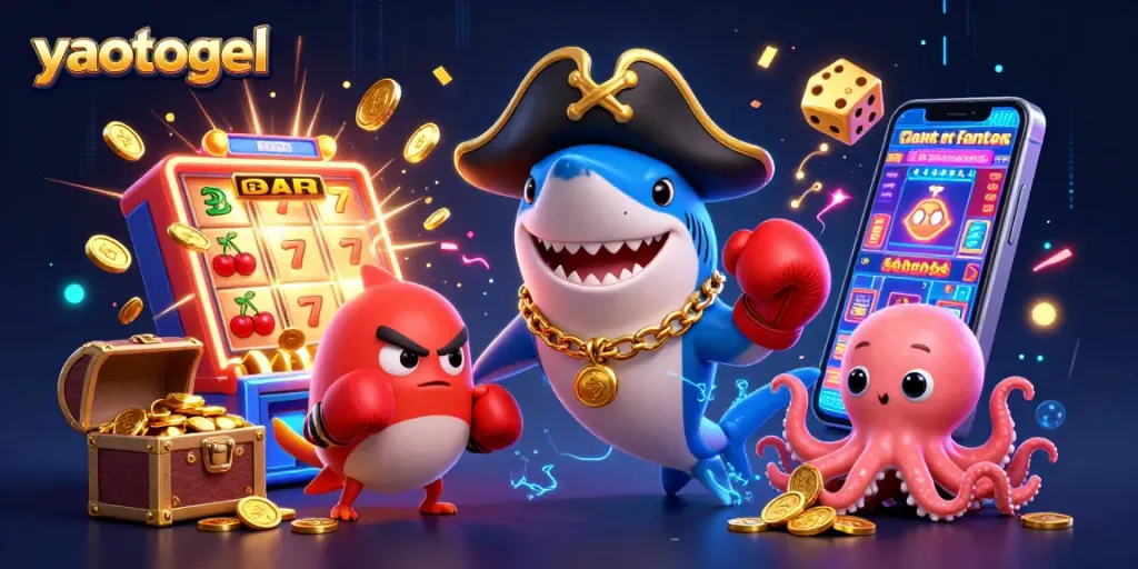 Engage with yaotogel gameplay featuring a vibrant 3D illustration of casino elements.