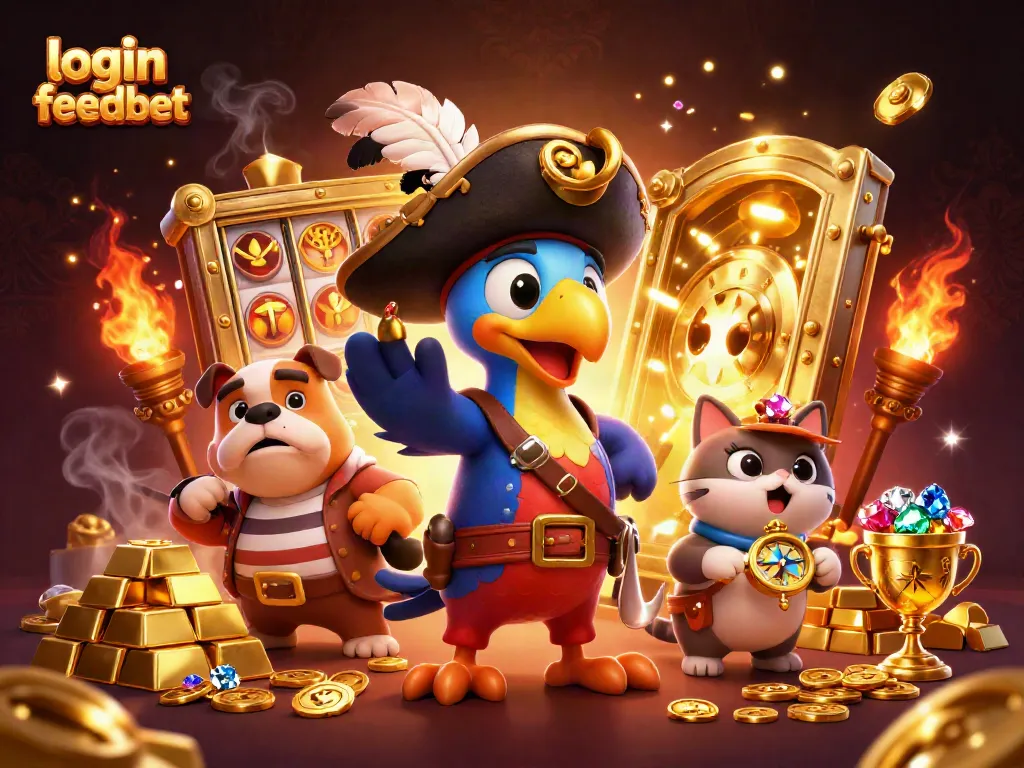 Spin the reels and login feedbet for a glamorous jackpot adventure in this rich 3D illustration.