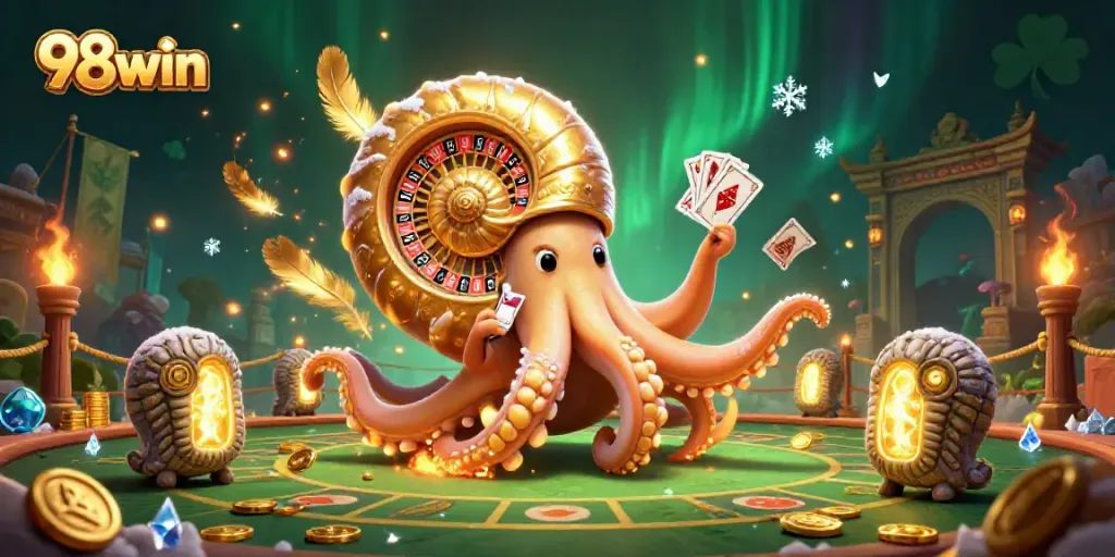 Spin the roulette wheel with the 98win nautilus and glowing ammonite companions.