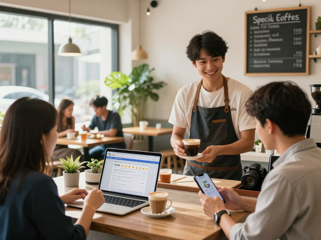 Buying Google reviews Singapore to improve local café's reputation and customer trust.