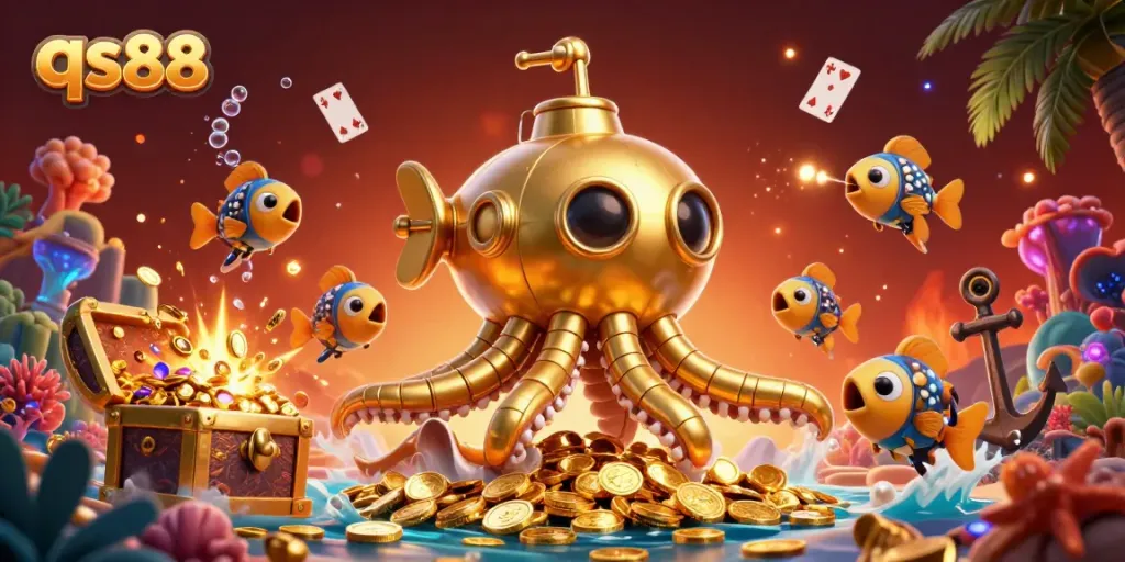 Spin the reels at qs88 online casino with golden kraken and treasure-filled underwater adventure.
