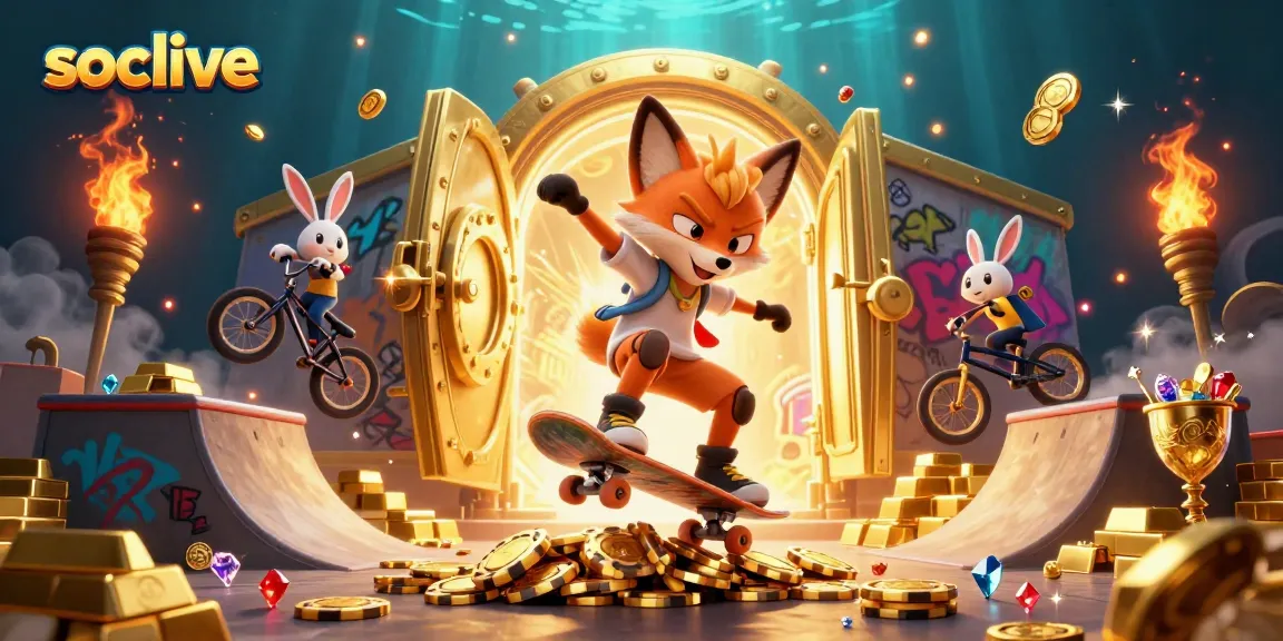 Socolive enhances your gaming experience with vibrant visuals and energetic characters celebrating casino culture.