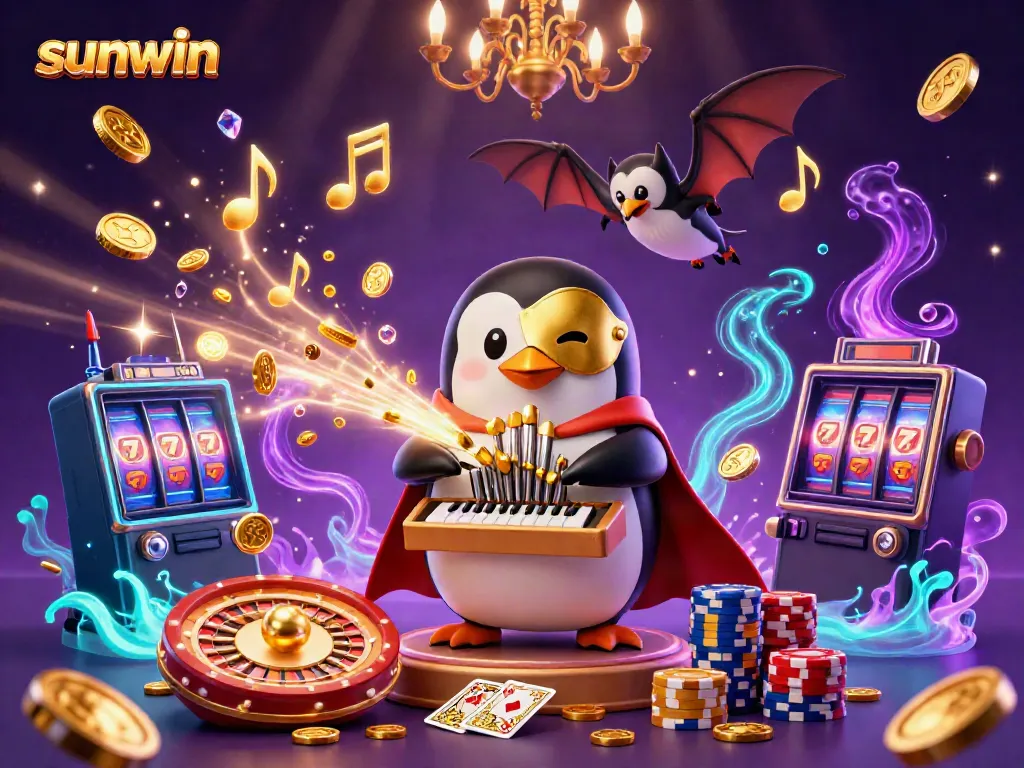 Experience the excitement of sunwin casino with animated characters and vibrant game elements