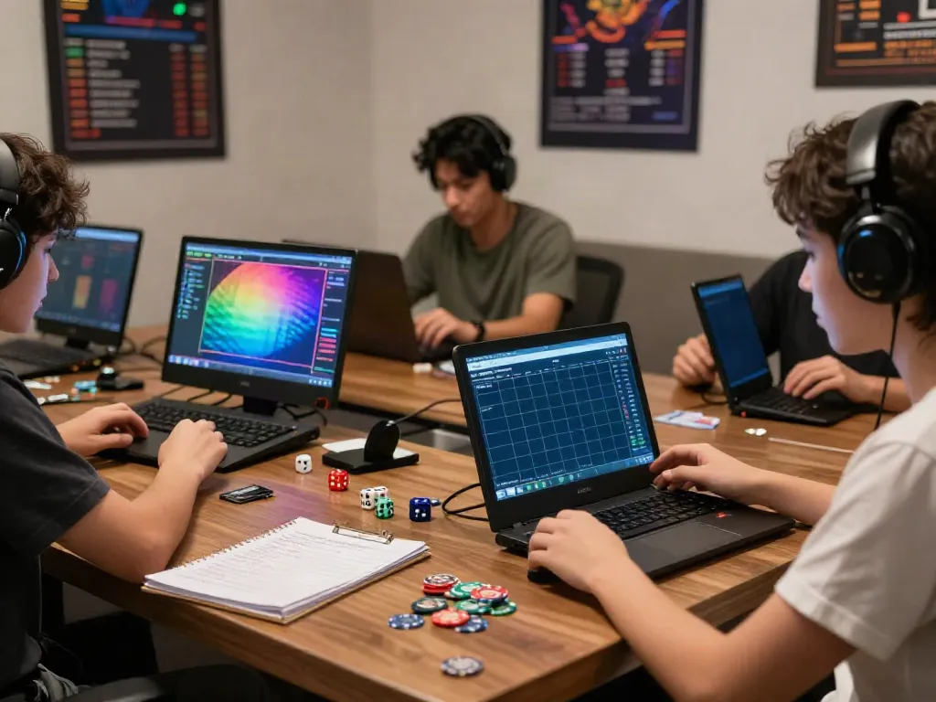 Players actively engaging in AMANAHTOTO togel online gaming session, showcasing strategy and excitement.