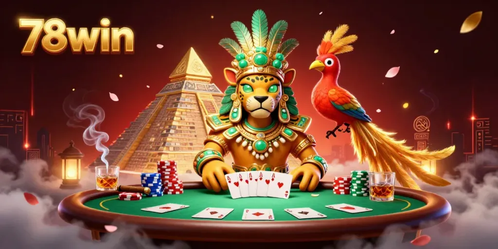 Experience the thrills of 78win gaming with vibrant casino elements and colorful characters.
