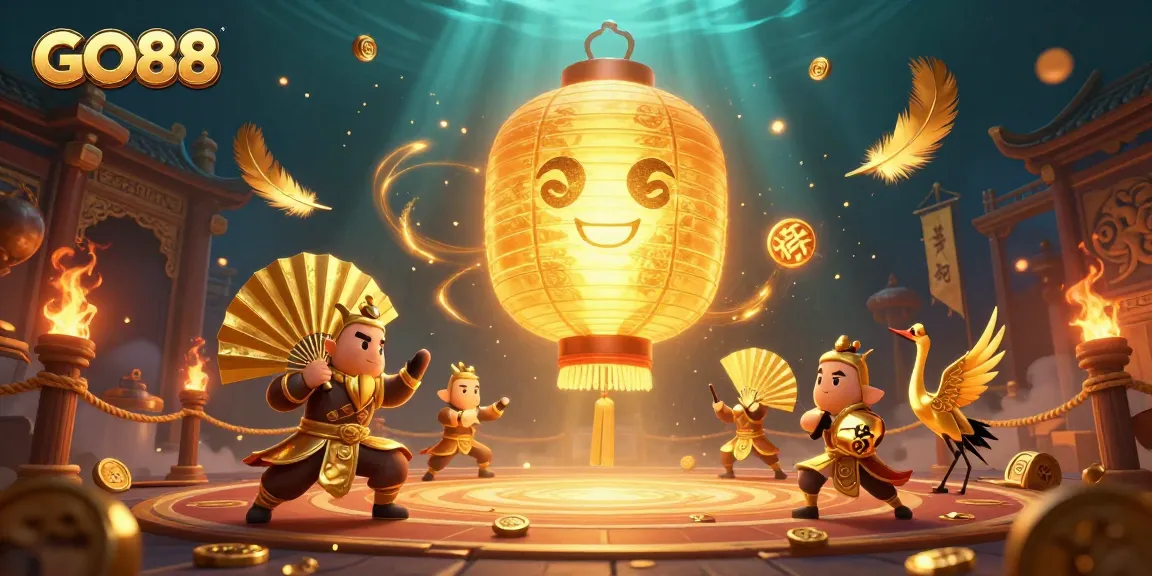 Engage in the exciting world of GO88 with vibrant characters and casino elements in an energizing illustration.
