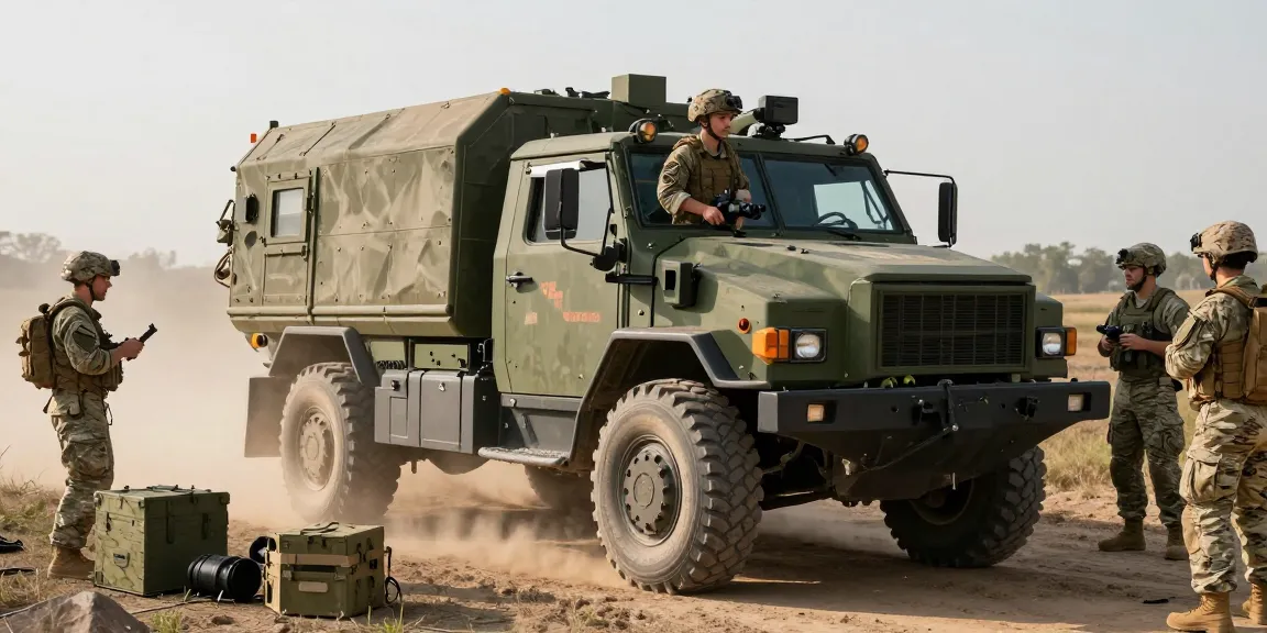 88M Motor Transport Operator in action, soldier driving a military vehicle during field training.