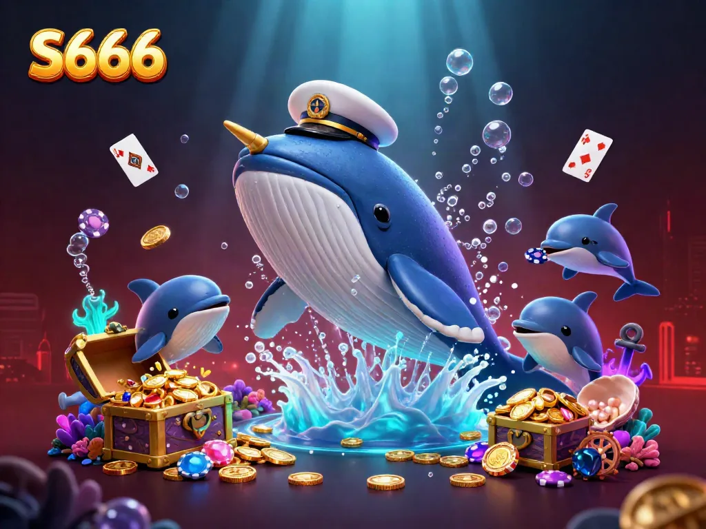 Join S666 in an exciting underwater casino adventure with whales and dolphins while playing games.