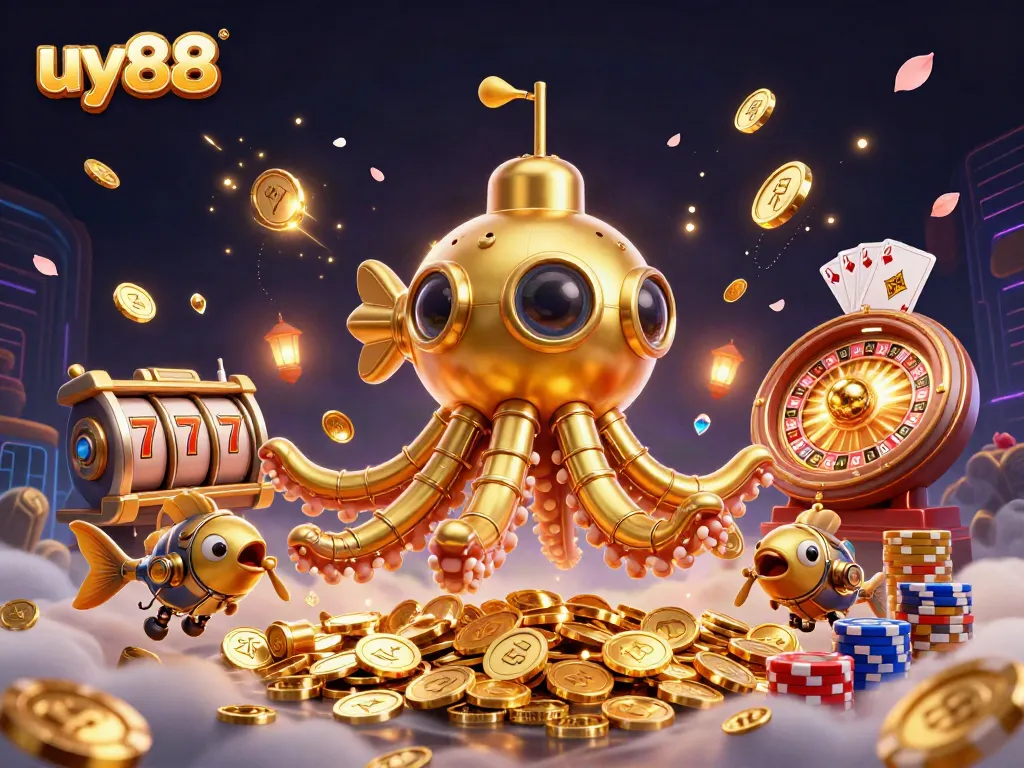 Experience thrilling adventures with uy88 as the kraken submarine explores slots and roulette!