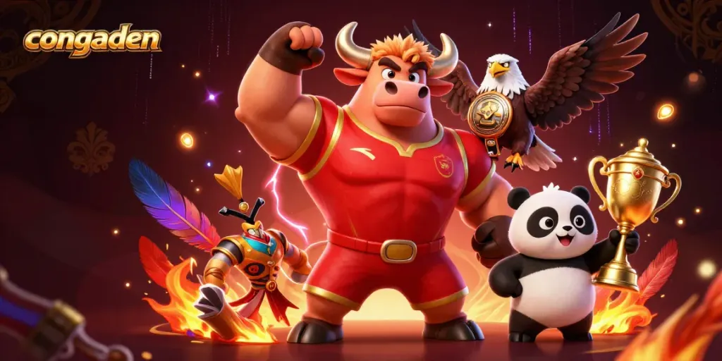 Watch Congaden's thrilling cockfighting action featuring vibrant characters and dynamic elements.