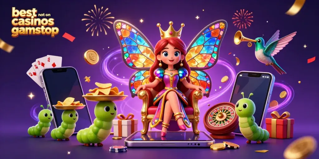 Experience the best casinos not on gamstop with vibrant slot games and celebratory visuals.
