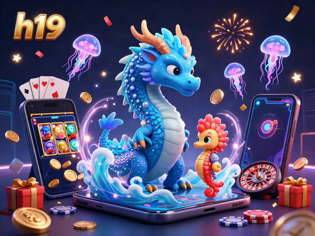 Win big with h19's vibrant underwater casino adventure featuring a dragon and seahorse knight!