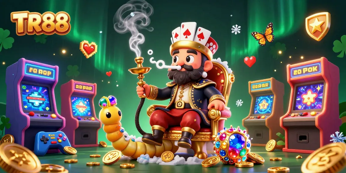 Enjoy gaming excitement with TR88, a vibrant illustration showcasing a magical casino realm.