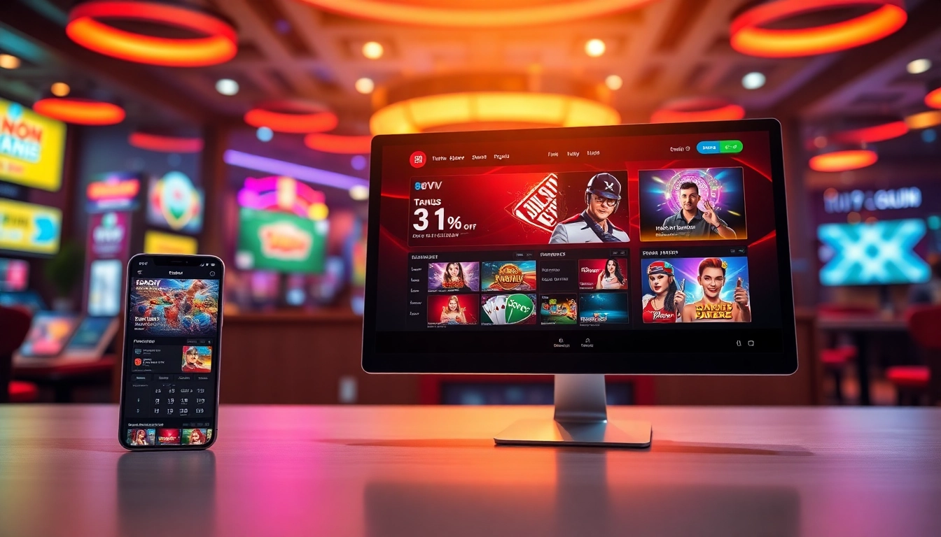 Engaging digital gambling atmosphere showcasing 88vv's user-friendly interface and vibrant game options.