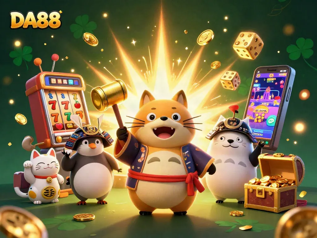 Experience excitement with DA88's vibrant slot action featuring lucky characters and jackpots!