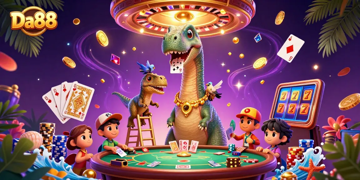 Experience excitement with Da88, where a colossal brontosaurus meets dynamic casino action.