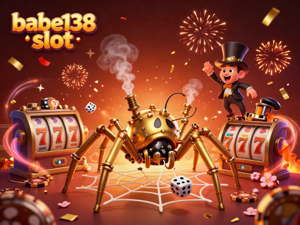 Menampilkan slot babel138 dengan karakter menarik dalam suasana kasino yang penuh warna.