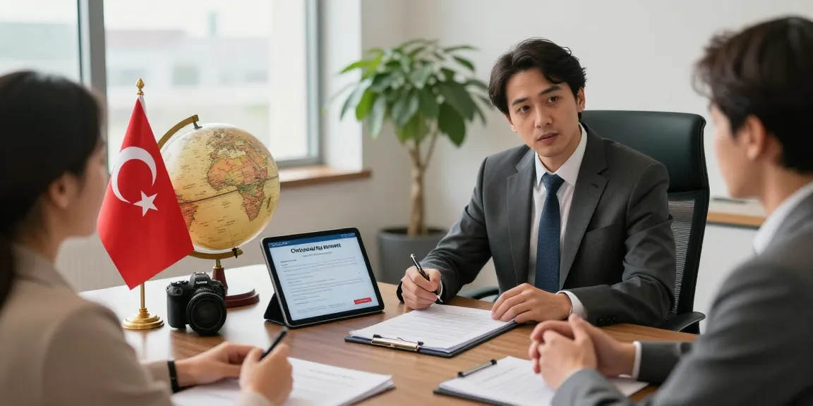 Clients exploring Turkish Citizenship By Investment options with a legal expert in a modern office.