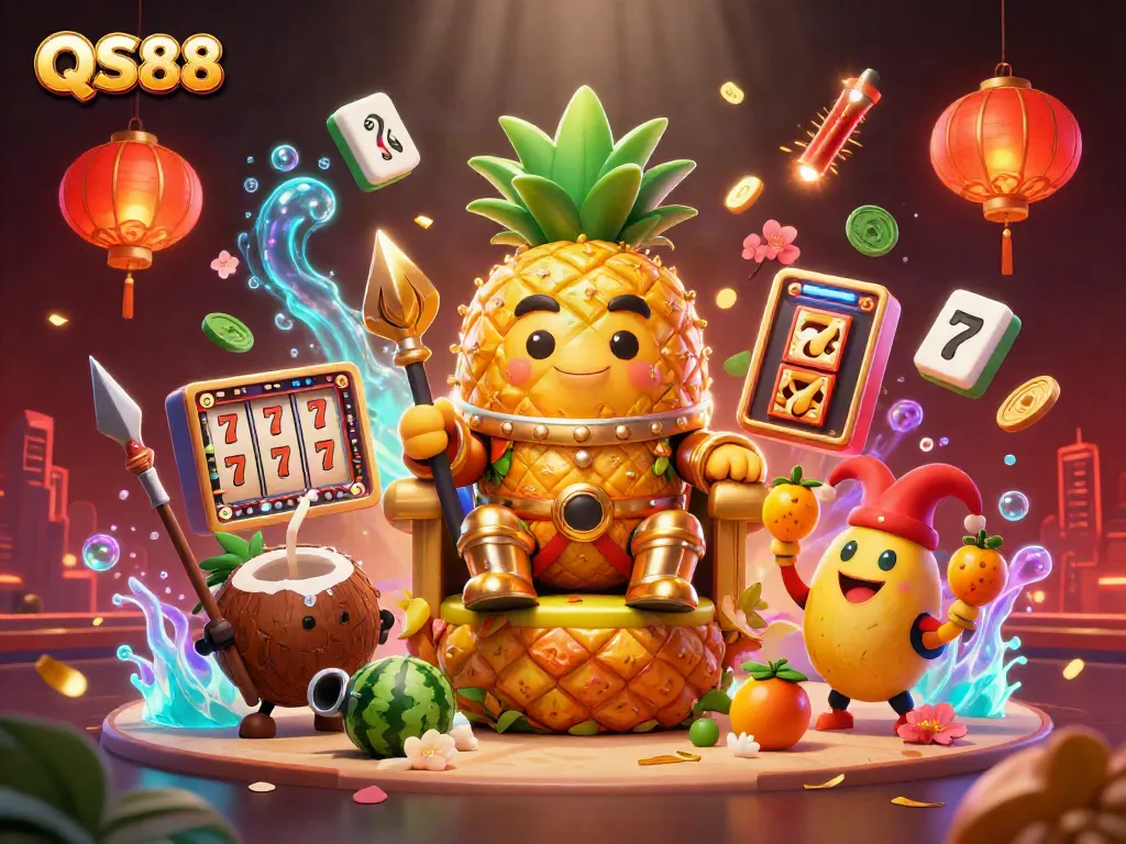 Experience the thrilling games at QS88 casino with colorful characters and vibrant slots.