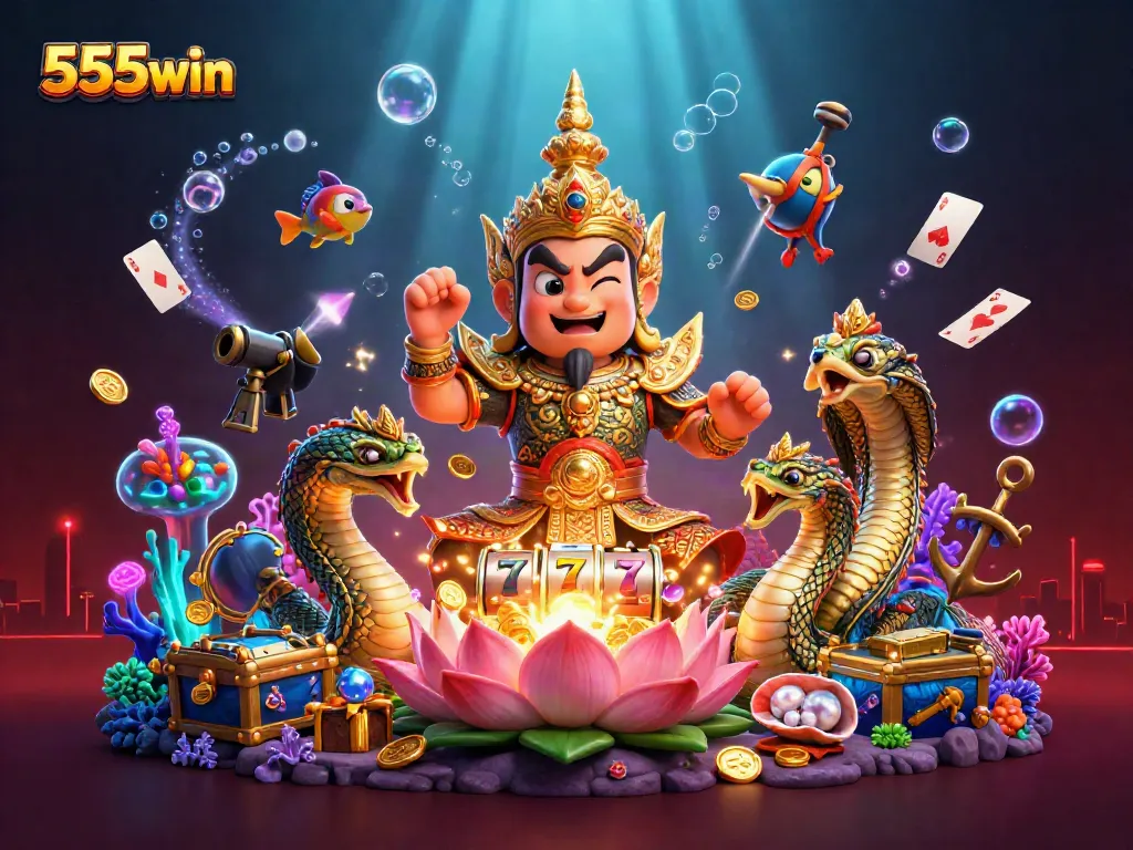 Experience thrilling gameplay at 555win with a vibrant scene showcasing jackpots and dynamic casino action.