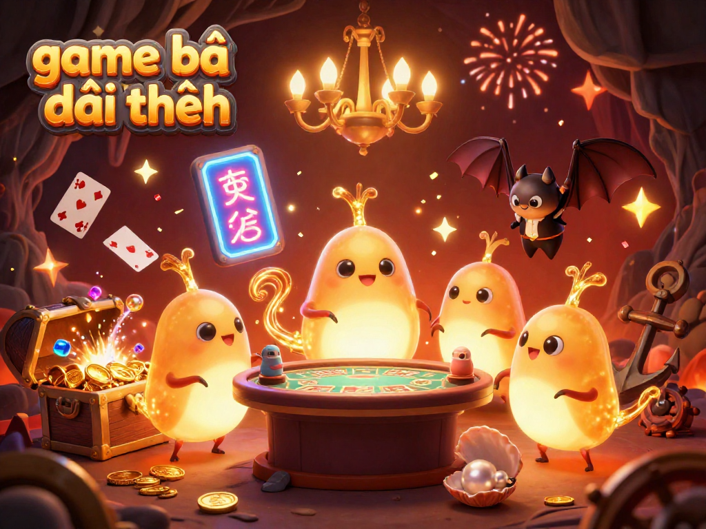 Experience the thrill of game bài đổi thưởng with dazzling glowworms lighting up a vibrant casino scene.