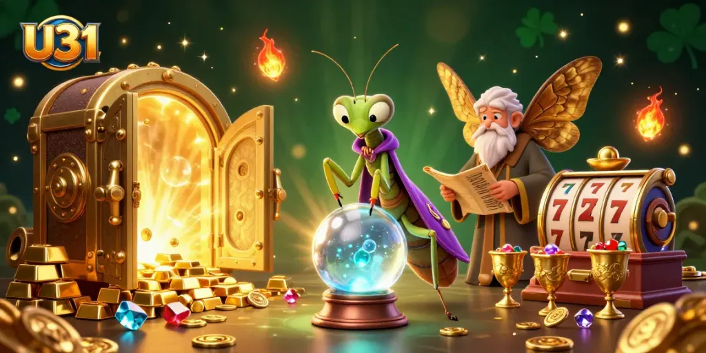 Win big at U31 with engaging games from a magical casino scene featuring fortune tellers and treasures.