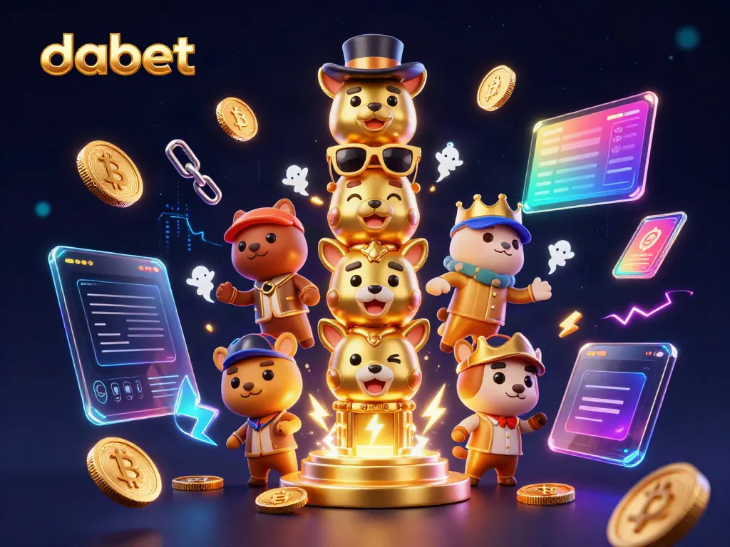 Dabet's modern online casino features a vibrant 3D totem pole illustration, highlighting exciting gaming elements.