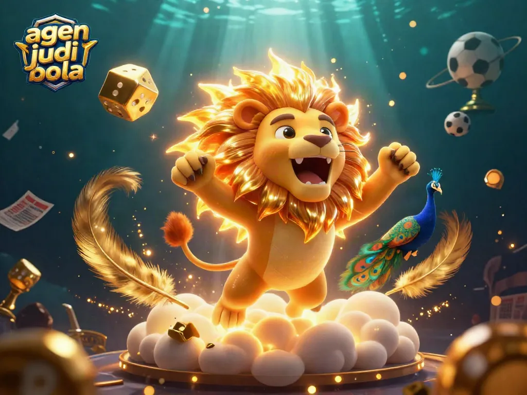 Engage in exciting agen judi bola action with themed elements, capturing a vibrant sports betting scene.