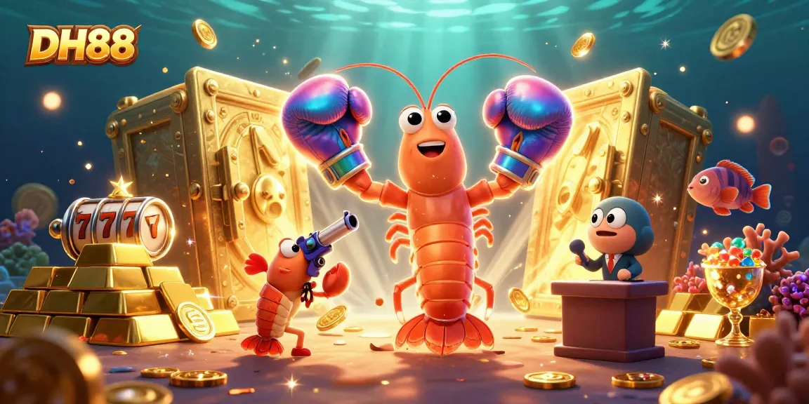 Play and win at DH88 with dynamic slot games and vibrant treasure-filled scenes.