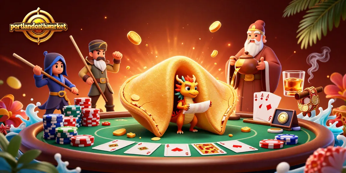 Experience rich gameplay at portlandonthemarket with a vibrant casino-themed adventure illustration.