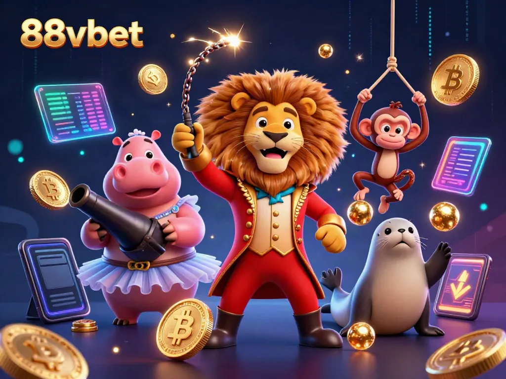 Try thrilling games and winning strategies at 88vbet's colorful 3D casino scene.