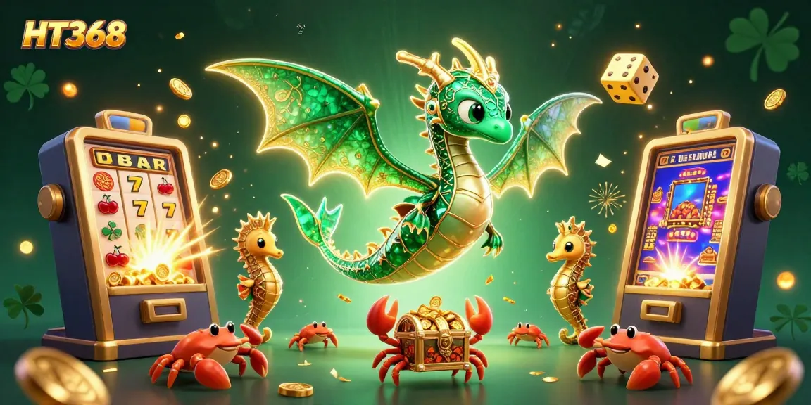 Experience the thrill of HT368 with a fantasy sea dragon and vibrant casino elements.