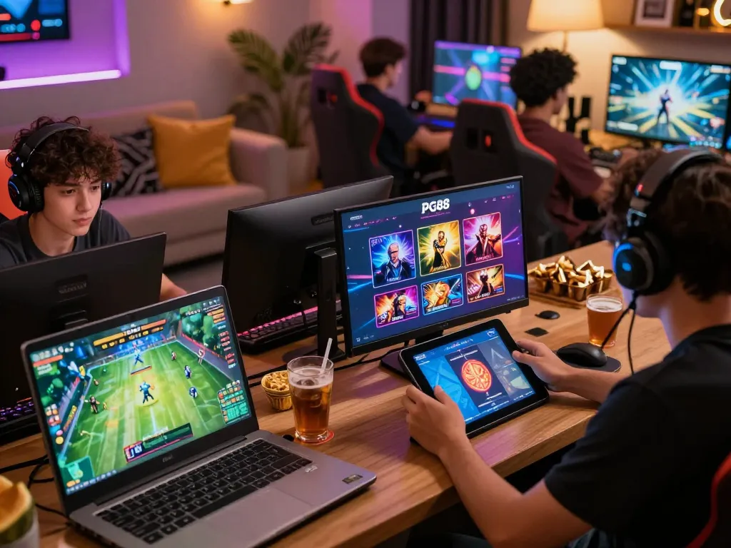 Engaging PG88 online gaming experience with players interacting across diverse platforms.