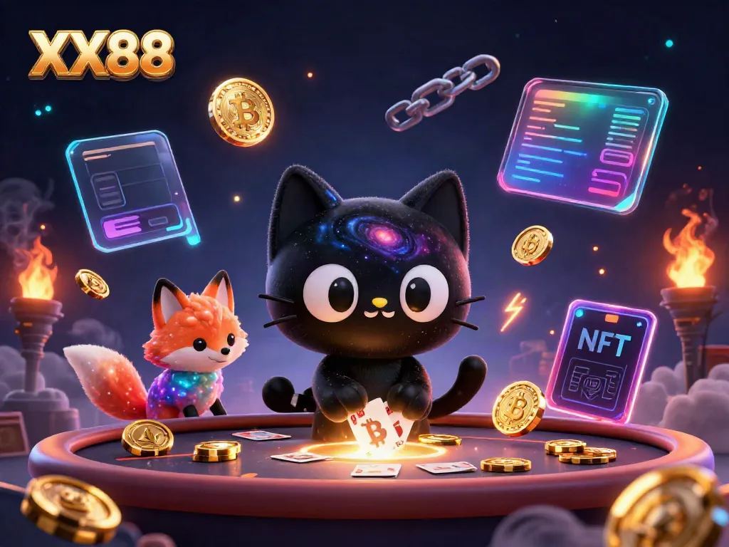 Engage with the cosmic casino experience of XX88, featuring unique characters and cryptocurrency elements.