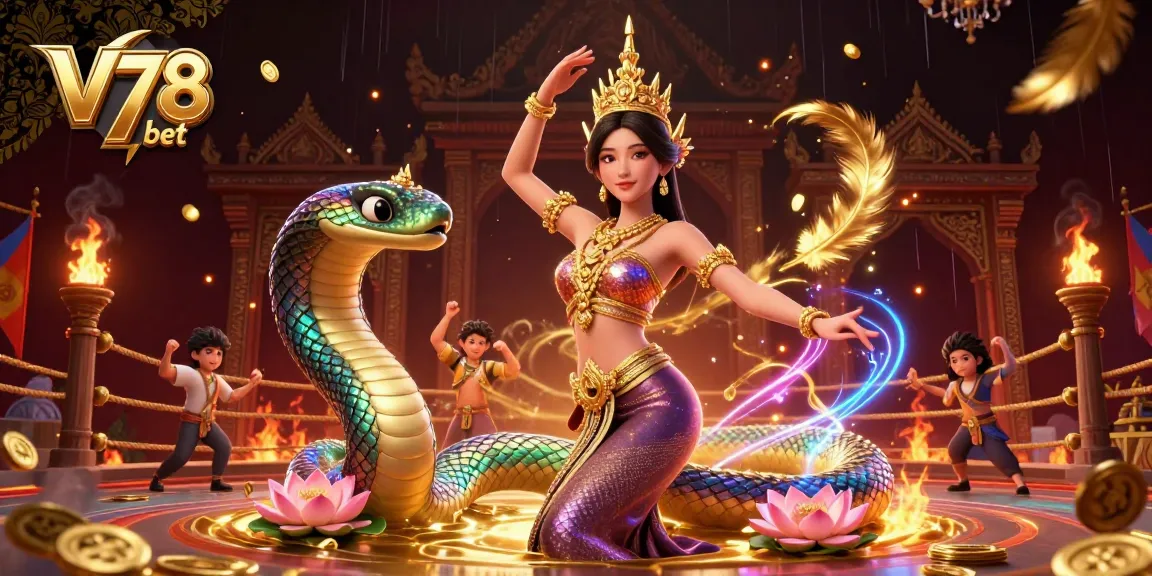 Rasakan dunia vibrant V78 bet melalui suasana kasino yang menakjubkan dengan budaya Thailand dan elemen permainan yang dinamis.